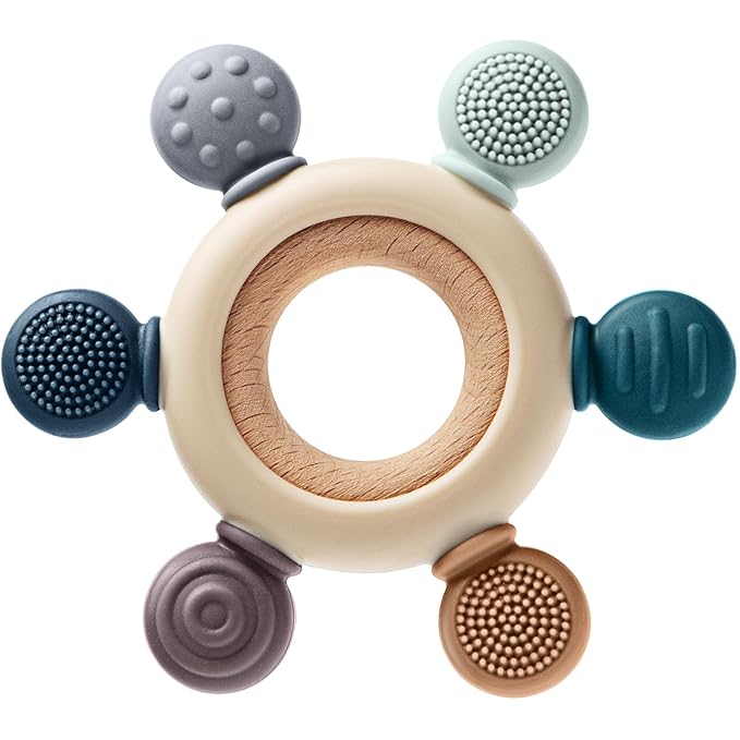 Baby Teething Toys for 0-6 6-12 Months, BPA Free Teether Sensory Toys for Babies 0 3 6 9 12 18 Months, Newborn Infant Toys Gifts for 1 One Year Old Baby Boys Girls