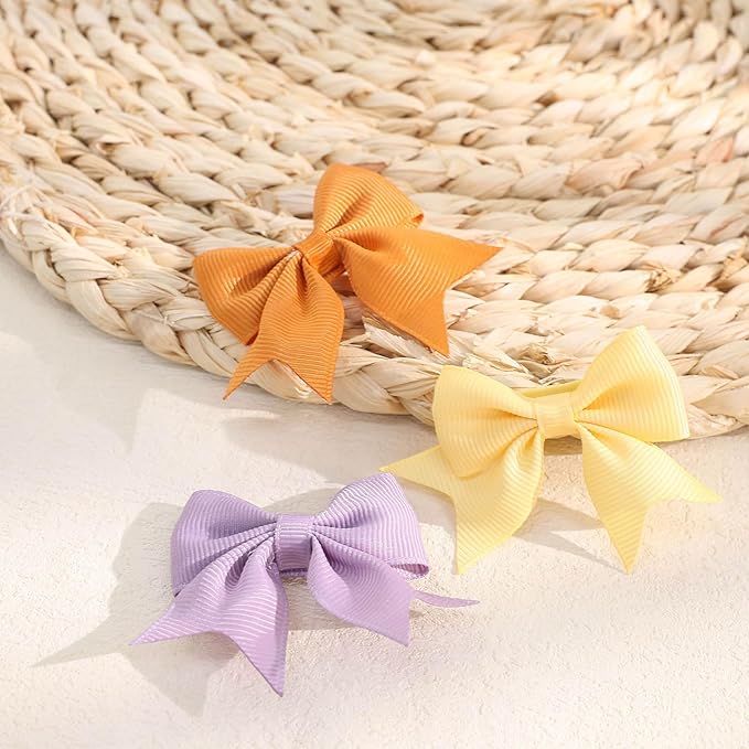 OAOLEER 24pcs 2inch Baby Hair Clips, Fully Lined Bows for Baby Girls, Toddlers & Infants, 12 Colors in Pairs, Unisex, Modern, Contemporary Style