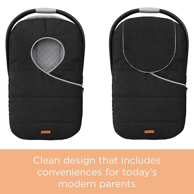 liuliuby Winter Carseat Covers for Baby | Infant Car Seat Cover Baby | Doona Accessories | Warm & Thick Fleece Canopy for Infant & New Born Cold Weather (Black)