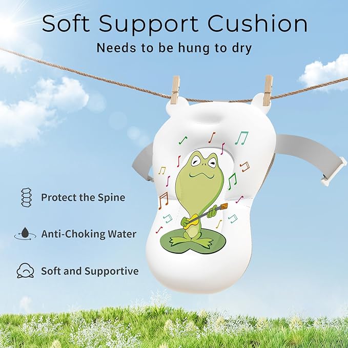 BUNWAG Baby Bathtub, Collapsible Newborn Bathtub for Infant to Toddler with Soft Cushion and Thermometer,Portable Travel Newborn Tub with No-Slip Feet, Baby Shower Gifts, 0-12 Months Baby Bath, Pink