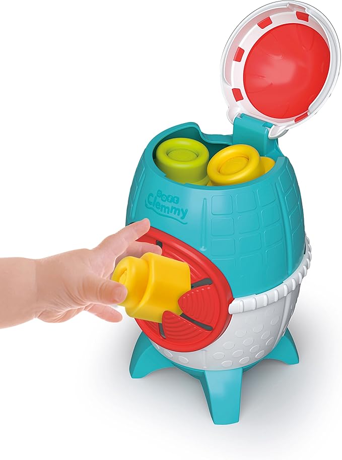 Clementoni- Sensory Rocket: Soft Building Blocks for Babies, Stacking Toy with Cute Astronaut Figure, Early Development & Activity Toy (6+ Months)