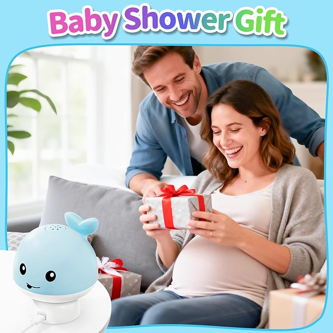Gigilli Baby Bath Toys, Light Up Whale Sprinkler Bath Toys for Kids Ages 1-3, Pool Water Table Bathtub Fountain Toy for Toddler 6-12 Months, Easter Basket Stuffers Birthday 1 Year Old Boys Girls Gifts