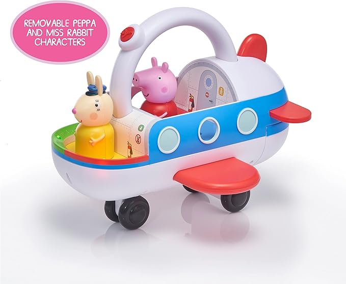 Wow! Stuff Peppa Pig Toys Clever Plane | Pre-School Learning Interactive Toy | 25+ Lights, Sounds and Phrases | Reacts to Motion Detection | for Toddlers Both Girls and Boys Ages 3+, White