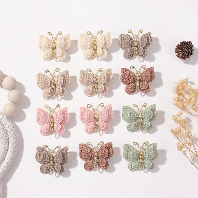Baby Girl Butterfly Hair Clips, 6-Pcs Non-Slip Barrettes for Infants and Toddlers, Perfect for Fine Hair, Daily Wear, and Special Occasions