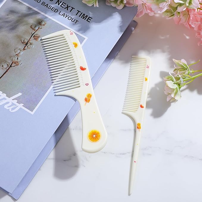 Toddler Comb Set,Small Cute Hair Comb,2 Piece Mini Hair Comb Set For Baby Girls Boys Kid (Yellow Orange)