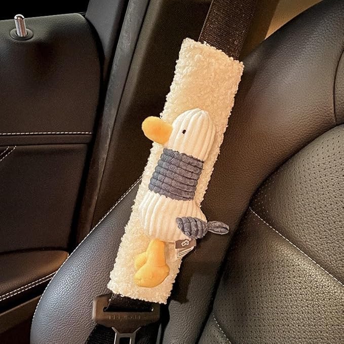BNTR Car Seat Belt Cover 2 PCS Stocking Stuffers Cute Creative Toy Flower Cloud Duck Safety Seatbelt Shoulder Pad Auto Accessory Protector Seatbelt Shoulder Protector Nice Gift (2-Pack Duck)