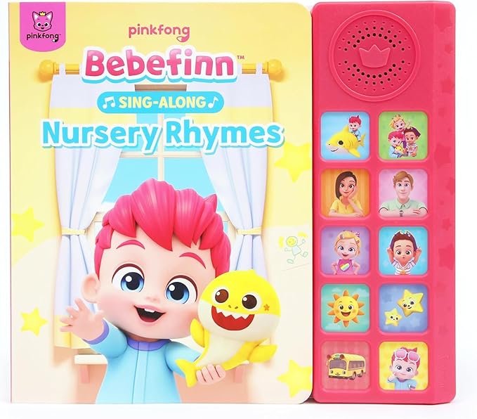 Bebefinn Sing-Alongs Nursery Rhymes Musical Sound Book for Toddlers 1–3 | 10 Buttons, 10 Songs Interactive Learning Toy by Pinkfong