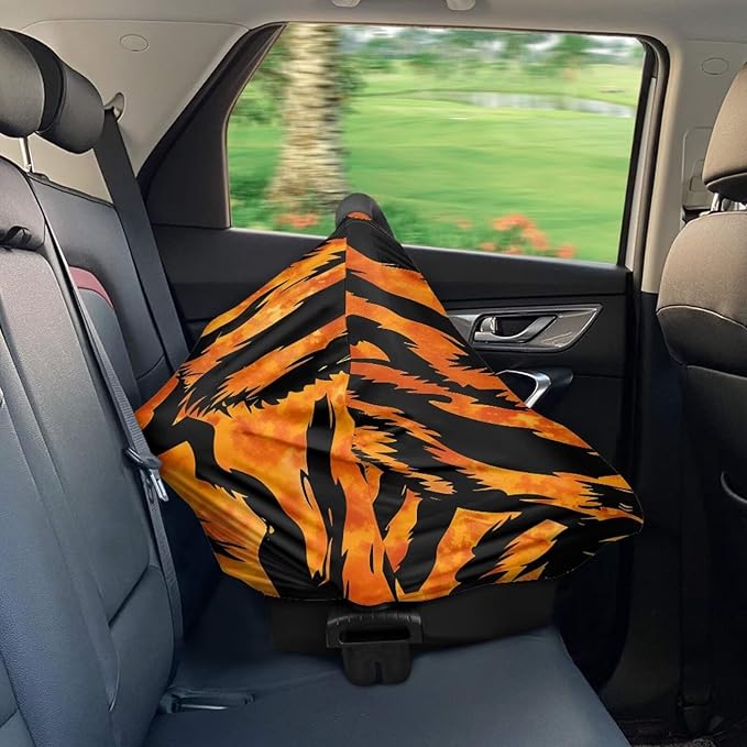 Forchrinse Tiger Stripes Baby Car Seat Canopy for Boys Girls Car Seat Cover Soft Nursing Breastfeeding Cover for Mom