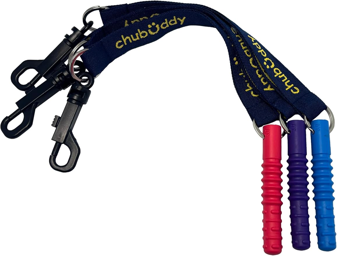 Tube Zilla® Clip-On Sensory Chew Toy – Tough Textured Chewable for Autism, ADHD, Oral Sensory Needs, Special Needs, and Anxiety – Junior and Regular Sizes – Ages 3+ (Red, Junior)
