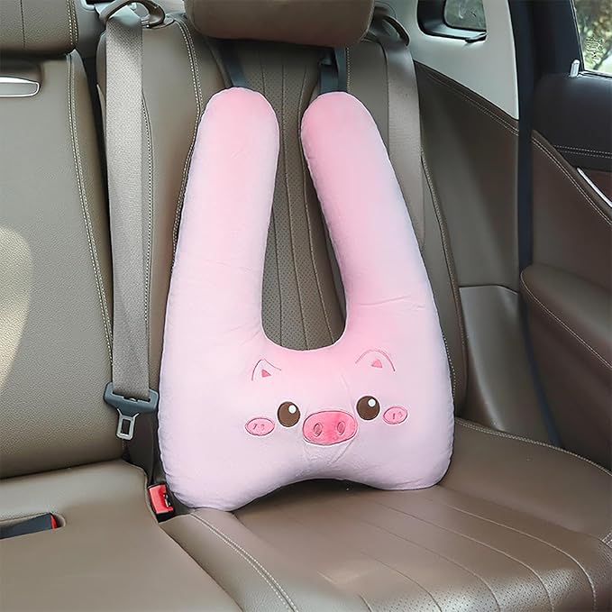 Generic Car Seat Belt Pillow and Adjuster Kit for Kids, Travel Pillow Headrest Neck Support Cushion Seatbelt Cover and Safety Strap Protection Pad for Body Protector Rest (Unicorn)