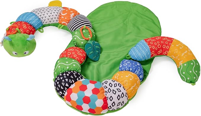 2-in-1 Tummy Time Mat & Baby Lounger Pillow - Seat Support for Baby Play Mat for Babies 0-6 Months, Infant Lounger Activity Center with Newborn Toys, Floor Pillows Sit Me Up, Infant Toys Floor Lounger