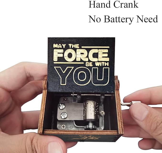 Star Warss music box, wooden hand crank music box, wooden toys for movie fans, gifts for boyfriends and kids, perfect for Valentine's Day, birthdays, Halloween and Christmas. (Star Warss song)