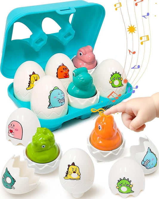 Zartores Easter Basket Stuffers for Toddlers 1-3, Easter Egg Toys for Toddlers 1-3, Matching Sensory Eggs Toys, Easter Birthday Gifts Prefilled Eggs with Toys for 3 Year Old Girls Boys