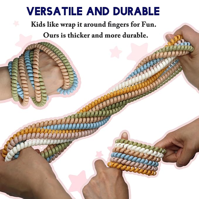 Stretchy Coil Bracelets Chewing Necklace for Kids Sensory, 18 Pack Chewy Necklace Sensory with Autism, ADHD, SPD, Silicone Stretch Sensory Chew Necklaces Bracelets Reduce Biting Stress and Anxiety