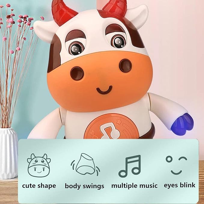 Dancing Cow Toy for Babies - Electric Musical Plush Cow with Fun Songs & Moves, Interactive Baby Toy for Baby, Cute Toddler Gift & Sensory Learning