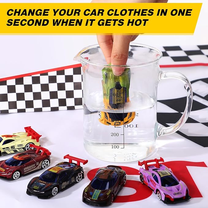 HyDren 12 Pcs Color Change Cars Toy Vehicles in Water Color Changing Bath Toys Car Goodie Bags Fillers Funny Gift for Kids Toddlers Themed Party Favors