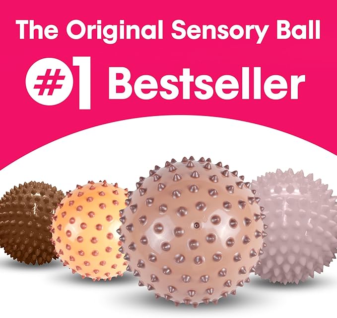 Edushape The Original Sensory Ball for Baby - 7" Baby Ball that Helps Enhance Gross Motor Skills for Kids Aged 6 Months & Up - Vibrant, Colorful and Unique Toddler Ball