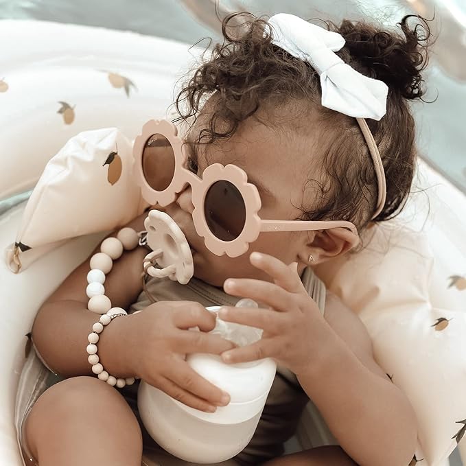 Ali+Oli Silicone Pacifier Clip for Baby (Natural) 100% Food-Grade BPA Free Newborn Pacifier Holder Infant Binky Clip for Baby Boy or Girl