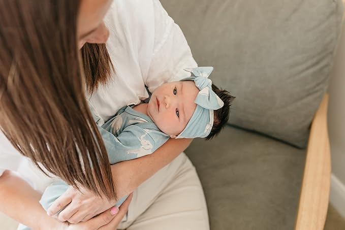 Copper Pearl Baby Bows: Stylish Headbands for Baby Girls, Premium Soft and Stretchy Baby Headbands, Perfect for Newborns, Trendy Designs - Peanut