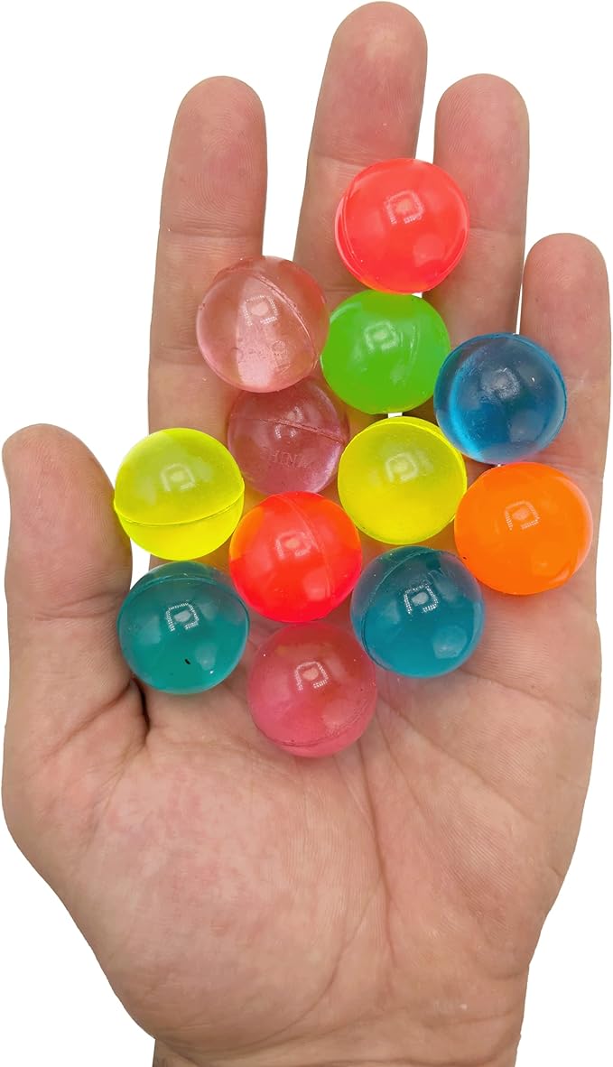 by M&M 2076 Pk12 Rainbow Party Bouncers - Assorted Brightly Colored Rubber Balls, Classic Bird Foot Toys, Bouncing Fun, Easy for Pets to Play with, Great for All Species of Birds