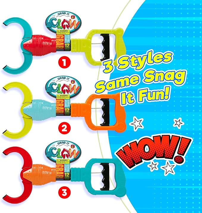 JA-RU Grab It 12 Inch Claw Grabber Toy (2 Grabber Toy) Plastic Robot Claw Grabbing Toys for Kids. Hand Eye Coordination Learning Toy. Toy Pickup Interactive Playtime Tool. Party Favor. 5617-2s