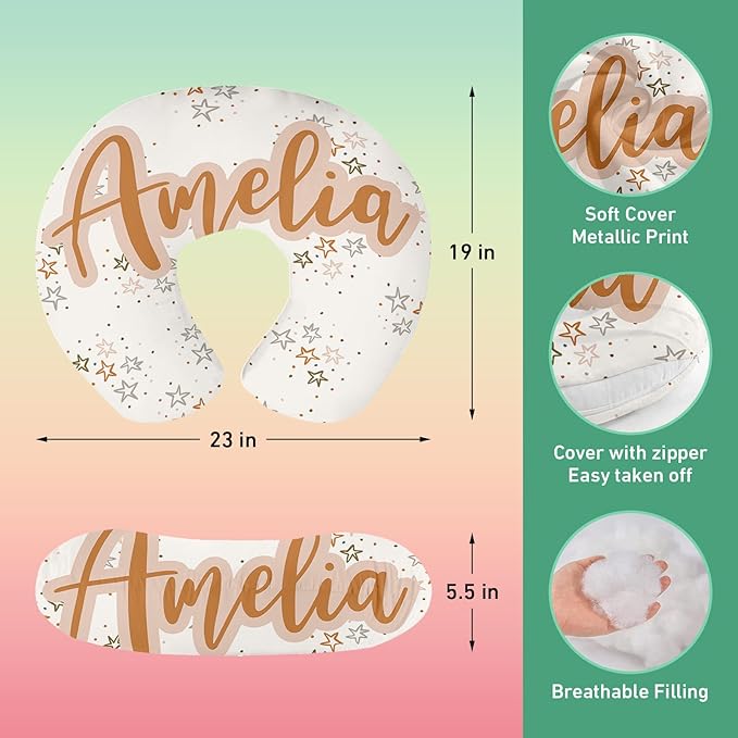 Personalised Car Seat Cover for Girls and Boys - 7 in 1 Multipurpose Breast Feeding Cover, White Star Nursing Cover, Grocery Cart Cover - Birthday Gift for Babies