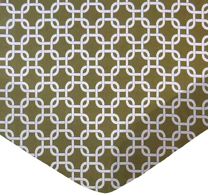 SheetWorld Baby Fitted Pack N Play Sheet Fits Graco 27 x 39 inches, 100% Cotton Woven Sheet, Unisex Boy Girl, Sage Links, Made in USA