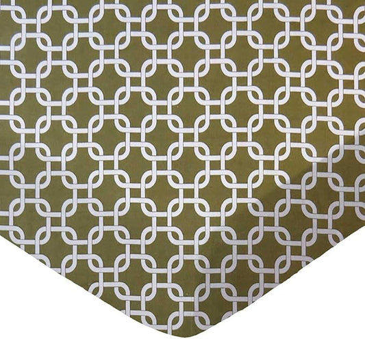 SheetWorld Baby Fitted Square Play Yard Sheet Fits Joovy 38 x 38 inches, 100% Cotton Woven Sheet, Unisex Boy Girl, Sage Links, Made in USA