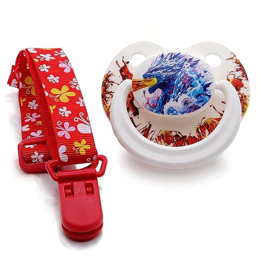 Adult Pacifier for Anxiety: Cute Paci Large Shield for Sleep - Handle Binky with Pacifier Clips