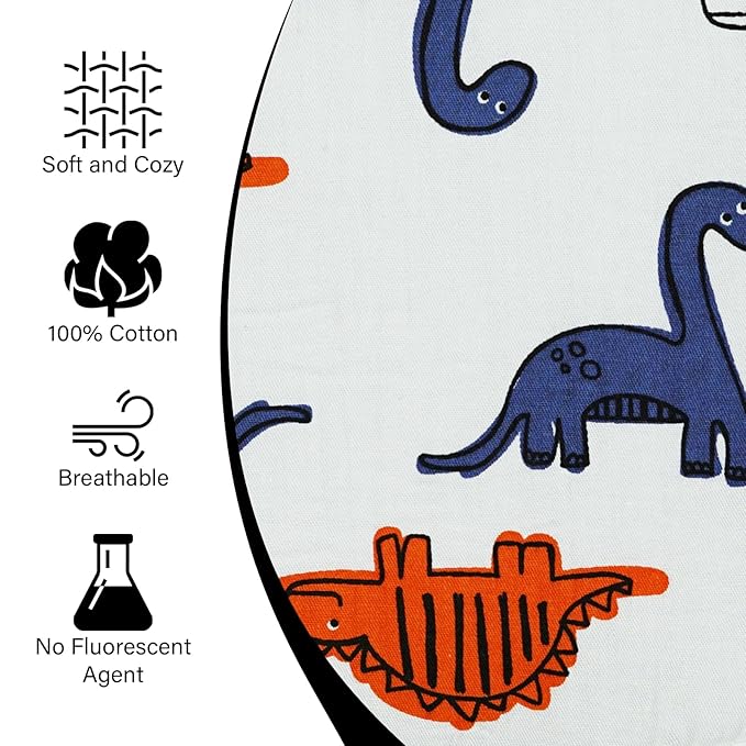 Baby Strap Cover for Children, 2 Pcs Infant Car Seat Belt Cover Pad, Neck Pad Protector for Kids Newborn Toddlers (Navy Dinosaur)