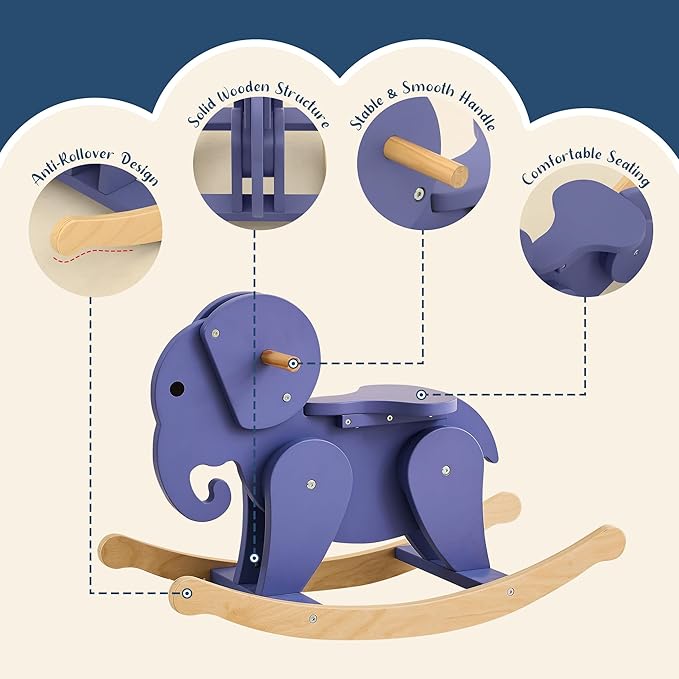 Belleur Rocking Horse for Kids 1-3 Years Old, Premium Wooden Rocking Toy for Toddlers for Indoor & Outdoor Activities, Baby Horse Riding Toy for Birthday & Visit Gifts