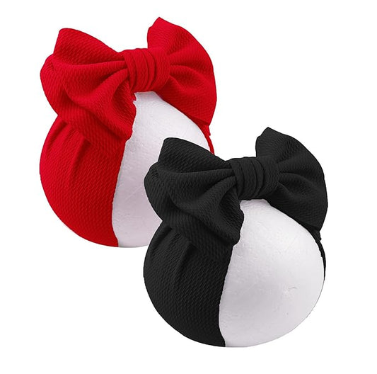 Bows for Baby Girls Headband, Newborn Bows Headbands Baby Hair Bows Hairbands Hair Accessories.(FD104) (Red Black)