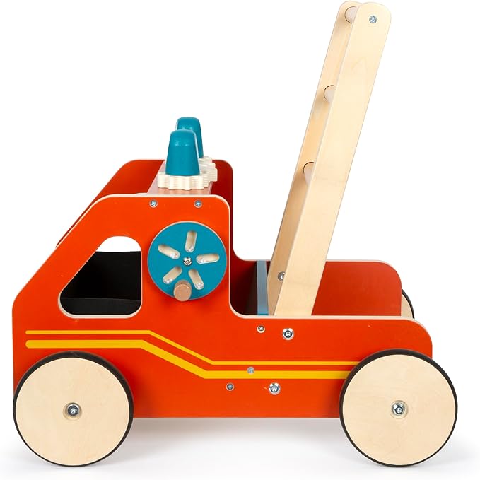 small foot 12540 Firefighter Walker Wood Modern for Firefighter Fans Children from 12 Months