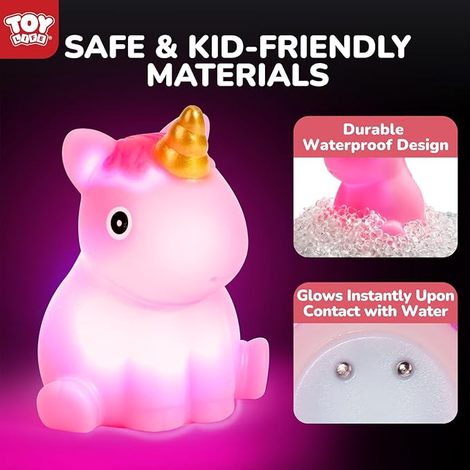 TOY Life 6 PCS Mermaid Light Up Bath Toys for Kids Ages 4-8, No Hole Glow Bath Toys for Kids, Baby Toddler Bath-Time, Bathtub Toys Gifts for Kids Girls Boys, Ideal for Shower, Bathtub, Pool
