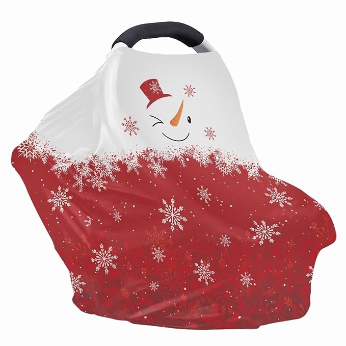 Snowman Nursing Breastfeeding Covers Multipurpose Infant Seat Cover Canopy Christmas Decorations Outdoor,High Chair/Stroller Covers/Stroller