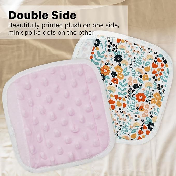 Baby Strap Cover for Children, 2 Pcs Infant Car Seat Belt Cover Pad, Neck Pad Protector for Kids Newborn Toddlers (Pink Flower)