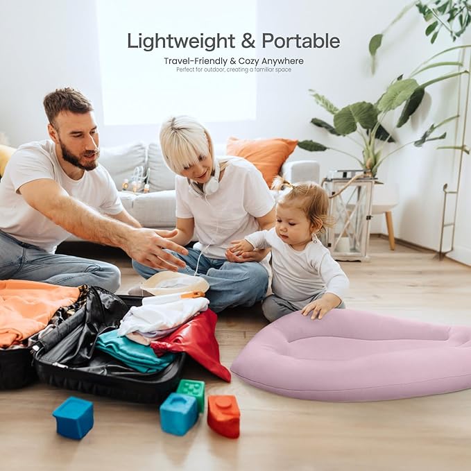 Baby Lounger for Newborn: Skin-Friendly & Breathable for 0-12 Months Infant Tummy Time Playtime & Diaper Changes - Portable & Lightweight Cushion for New Parents (Pink)