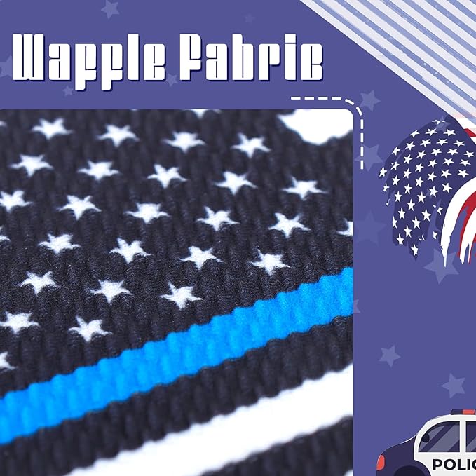 YanJie Baby Bows Nylon Blue Headbands for Infant Girls Police Support Hair Bow for Newborn Toddler National Police Week Hair Accessories Blue Line Flag