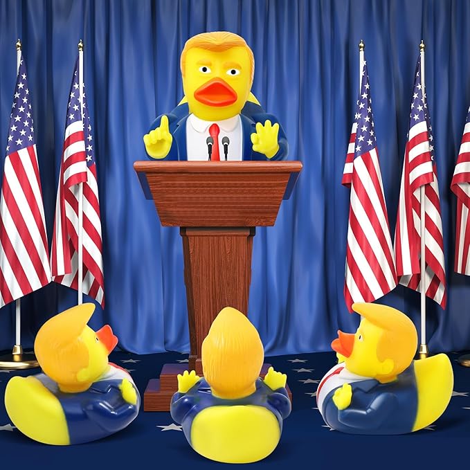 12 Pcs President Rubber Ducks, Funny Duckies, President Memorial and Patriotic Theme Baby Bath Toy, Ducking Game Gifts for Kids Adults, Car Dashboard Decorations, Easter Basket Stuffers for Kids