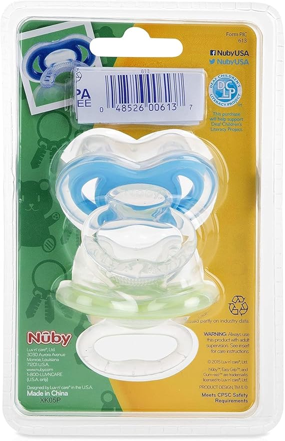 Nuby 2-Pack Gum-EEZ Pacifier Teethers, Colors May Vary