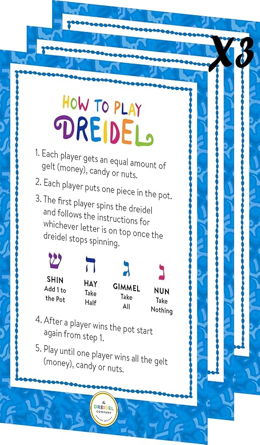 25-Pack Hanukkah Blue and White Plastic Pastel Colored Dreidel, for Children, Boys and Girls, Party Favors