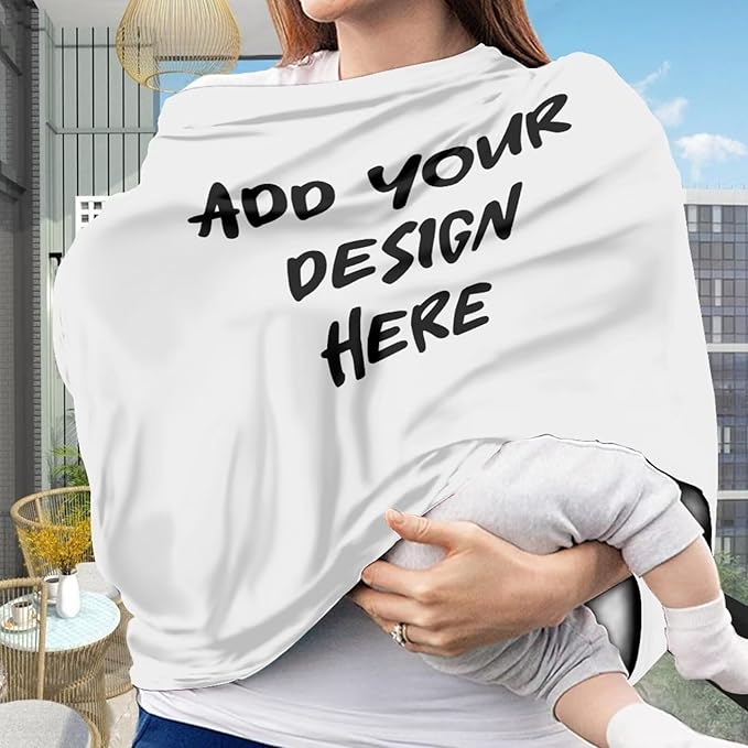 GIFTPUZZ Custom Nursing Cover for Breastfeeding Car Seat Covers for Babies Blocks Sunlight Ultra-Soft Car Seat Canopy Breathable Multipurpose Design Light Blanket Stroller Cover