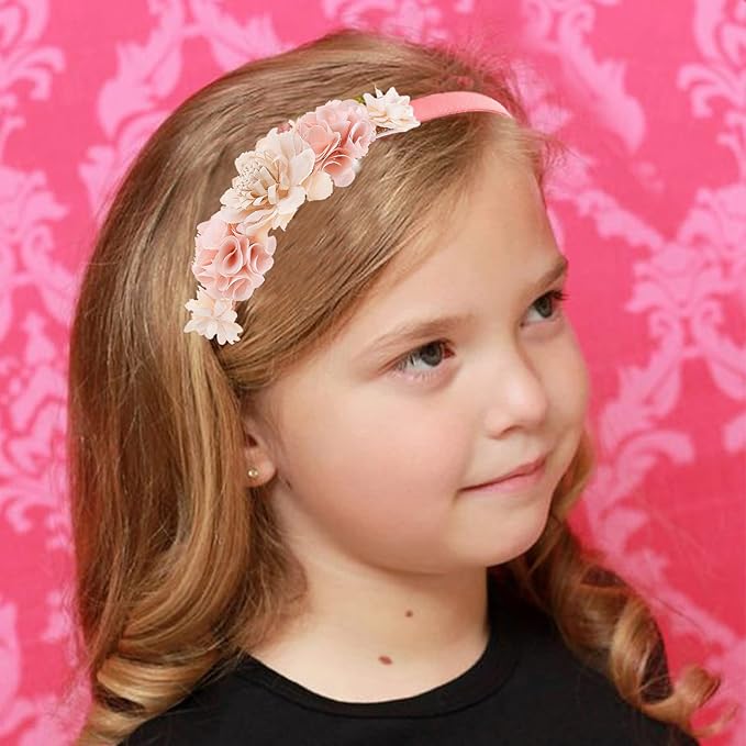 FGSS Floral Hairband Headbands - for Girls Toddlers Kids Plastic Flower Hair Accessories 2 Pack