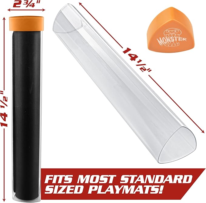 The Original Monster Prism Playmat Tube (Gold) - Easy in and Out Case Design, Holder Won't Roll Off Surfaces - TCG Game Mat Storage Compatible with MTG Magic: The Gathering & Other Trading Card Games