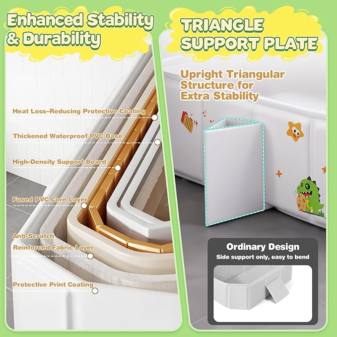 Collapsible Baby Bathtub with Drain Plug, Portable Foldable Toddler Bath Tub for Shower, Space Saving Travel Baby Tub for Infant Toddler Kids