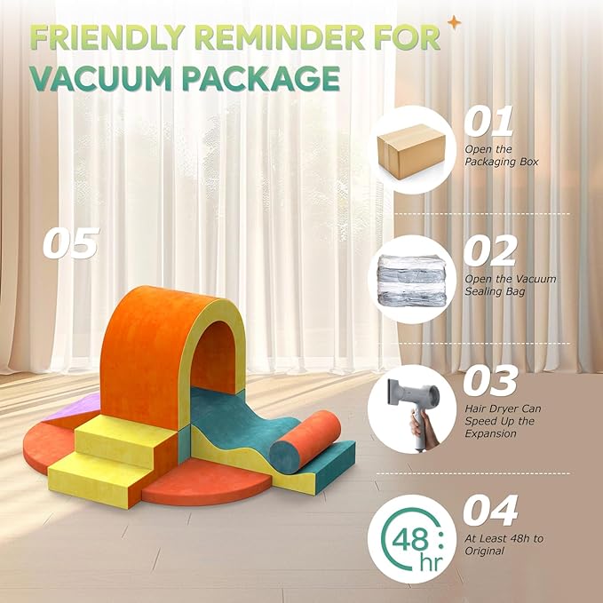 10 PCS Color Foam Climbing Blocks for Toddlers, Soft Play Set with Toy Car, Climbing Blocks for Toddlers 1-3, Indoor Climb and Crawl Soft Play Set