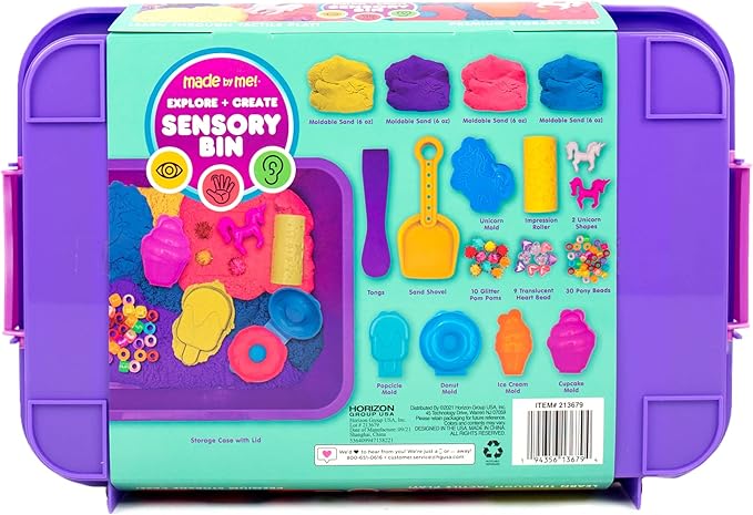 Made By Me Explore + Create Unicorn Sensory Bin - Sensory Bins for Toddlers - All-in-One Tactile Sensory Toys - Learn Through Play Toys - Unique Fine Motor Toys & Magical Sensory Experience