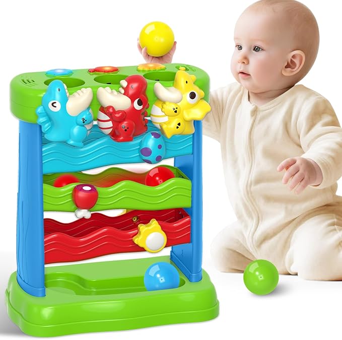 LACCHOUFEE Feeding The Dinosaur, Interactive Toddlers Toy, 1+ Year Old Baby Boys & Girls Gift, Musical Toys for Infant One Year Birthday Present, Babies Ages 6-12-18-24 Months Education Learning Toys