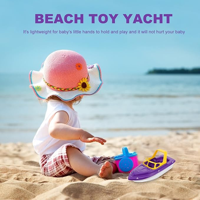 TOYANDONA Toddler Race Boat Toy Set Plastic Speedboat Bath Toy Floating Sailing Boat Playthings for Tub Pool Beach Water Play