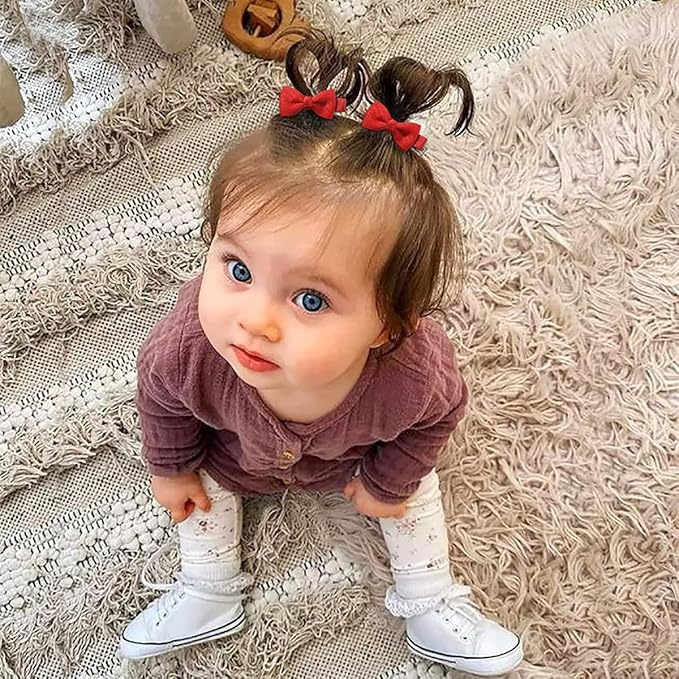 Baby Hair Clips 60 Pieces 30 Colors in Pairs Baby Girls Fully Lined Bows Hair Pins Tiny 2" Hair Bows Alligator Clips for Girls Infants Toddlers